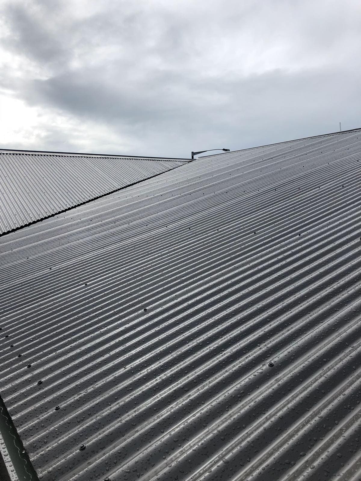 New roof on the commercial building
