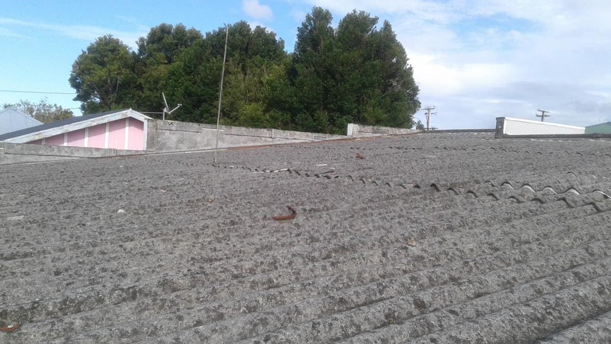 Weathered asbestos cement roof