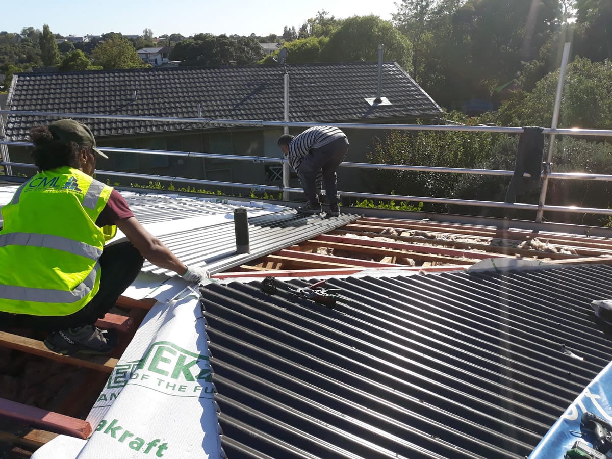 New underlay and long-run roofing going on