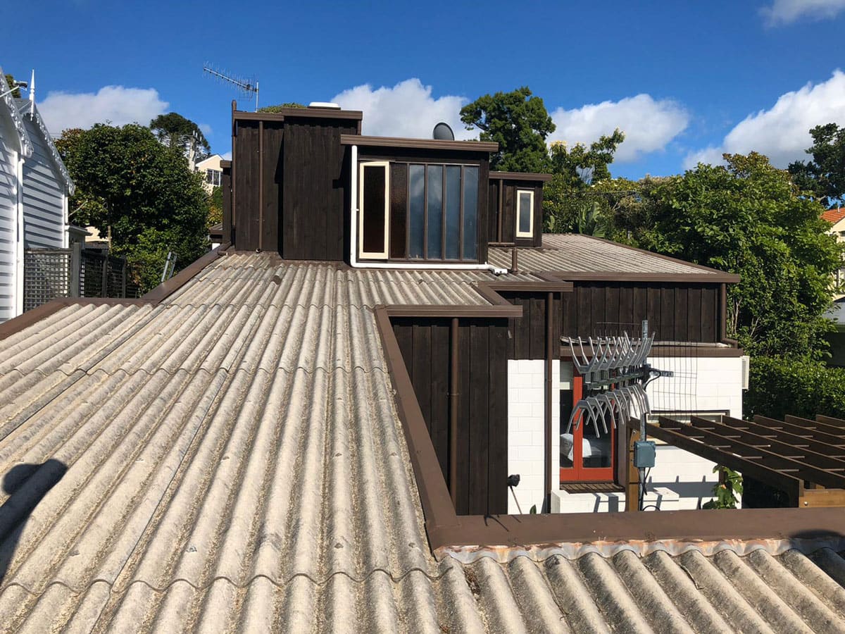 Super Six asbestos roof before removal