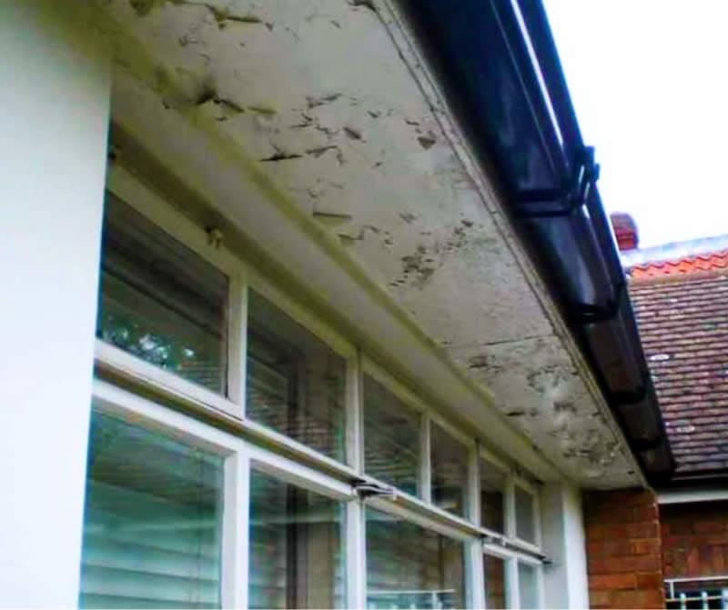 Asbestos eaves and soffit linings