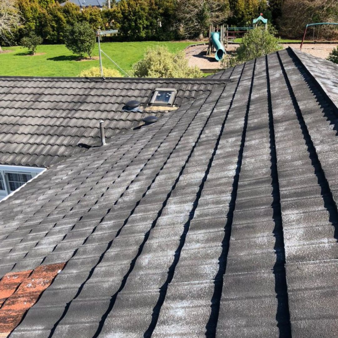 Decramastic tile roof being removed and replaced in Auckland